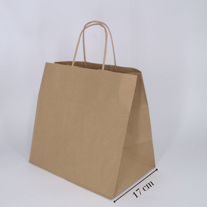 CRAFT PAPER BAG TWISTED HANDLE  26X17X25CM BROWN L - Image 1