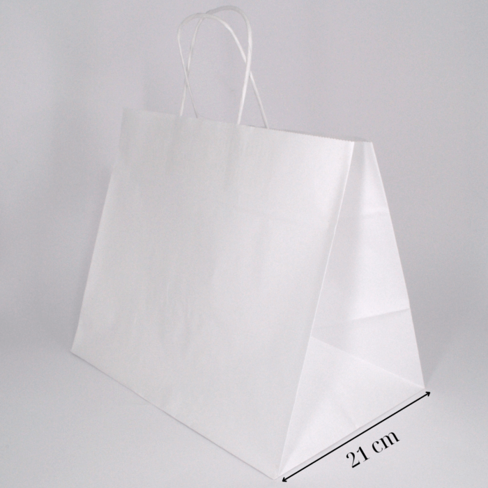 CRAFT PAPER BAG TWISTED HANDLE  32X21X27CM WHITE - Image 1