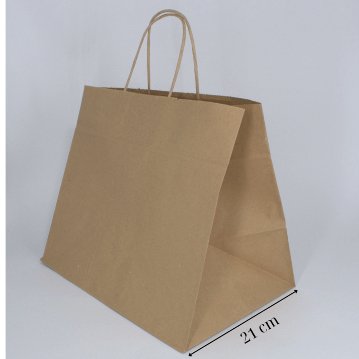 CRAFT PAPER BAG TWISTED HANDLE  32X21X27CM BROWN L - Image 1
