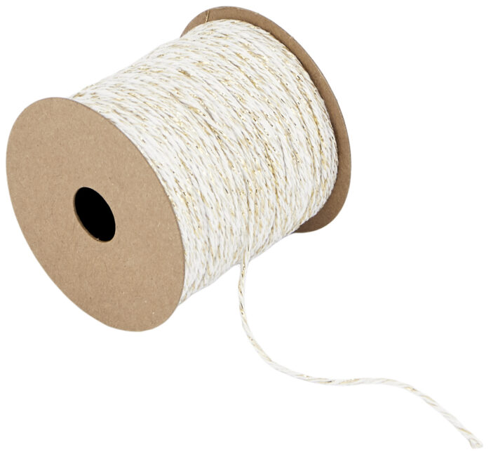 COTTON CORD WITH METALLIC YARN 1,5MMX30MET IVORY-GOLD MET - Image 1