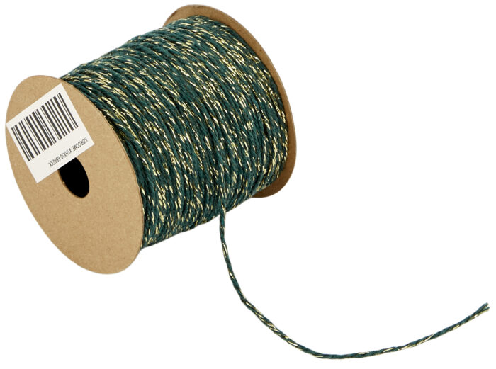 COTTON CORD WITH METALLIC YARN 1,5MMX30MET GREEN D-GOLD MET - Image 1