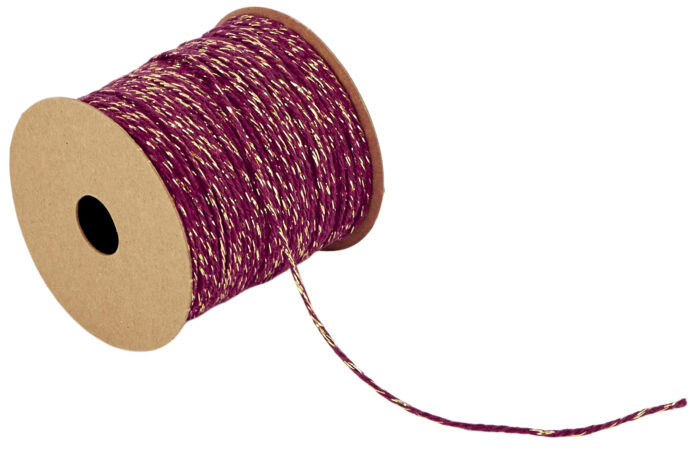 ΚΟΡΔΟΝΙ ΒΑΜΒΑΚΕΡΟ ΜΕ ΜΕΤΑΛΛΙΚΟ ΝΗΜΑ 1,5MMX30MET BURGUNDY-GOLD MET - Image 1